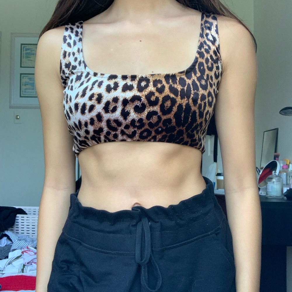 Nasty Gal Leopard Crop Top/ Bra